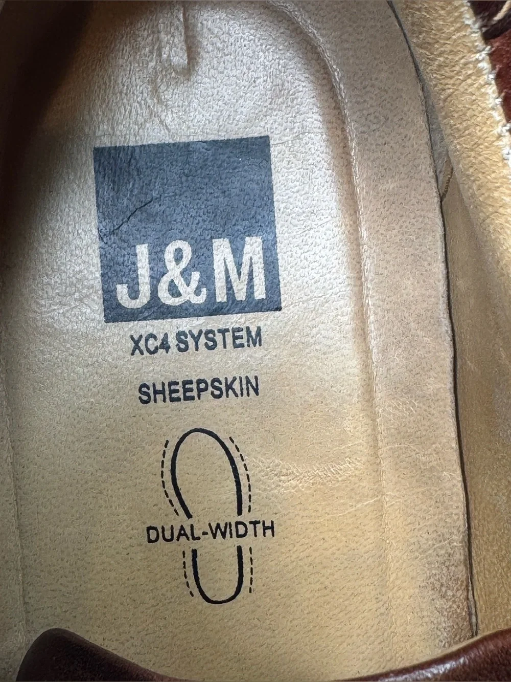 Johnston & Murphy Mens Size 11 XC4 Brown Sheepskin Leather Lace Up Oxfords shoes